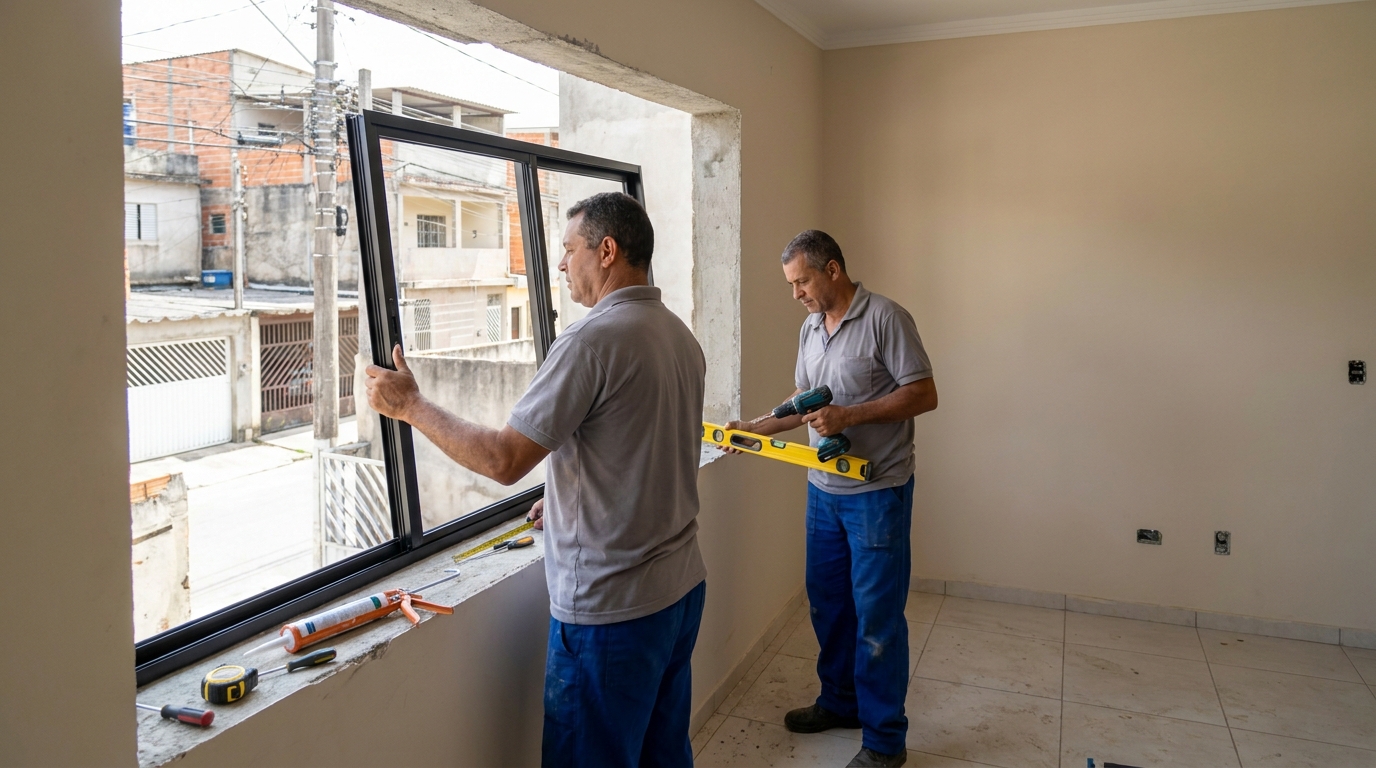 Esquadria de alumínio com vista para rua em Vitória da Conquista-BA